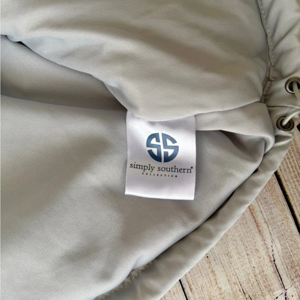 SIMPLY SOUTHERN Kids XL Quarter Snap Pullover Grey & White